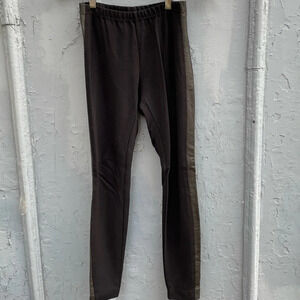 Illia black leather cropped moto  leggings Size xs
